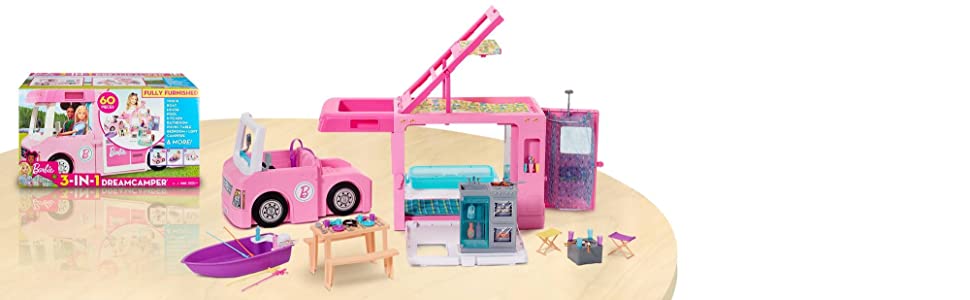 Barbie-3-in-1-DreamCamper-Vehicle-approx-3-ft-Transforming-Camper-with-Pool-Truck-Boat-and-50-Access-lrmGHL93